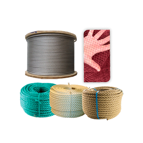 FILETS POUR LA PECHE, CORDAGE, CÂBLE EN ACIER 